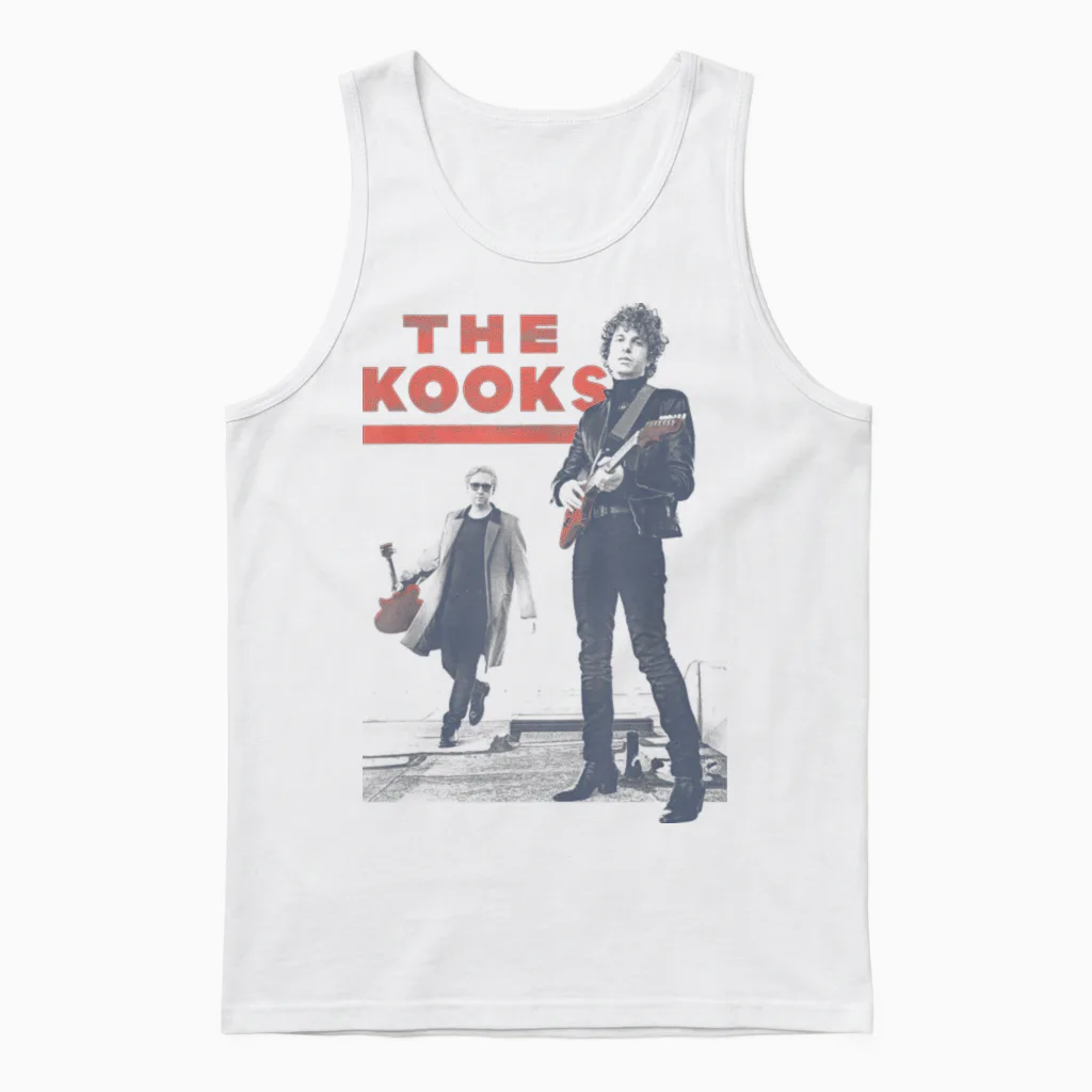 Official the Kooks T-Shirt, Black, S Unisex Tank Top in White
