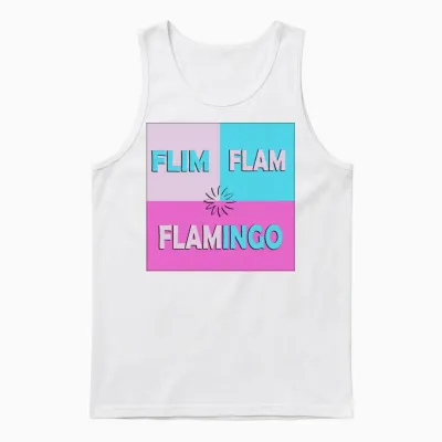 Flim Flam Flamingo Unisex Tank Top - White