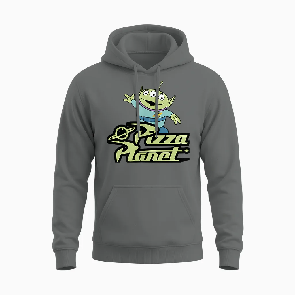 Disney Pixar Toy Story Alien Pizza Planet Classic Unisex Hoodie in Graphite Heather