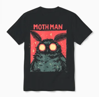 Mothman Cryptid West Virginia Cryptozoology Cryptidcore T-Shirt, Black Unisex T-Shirt - Black