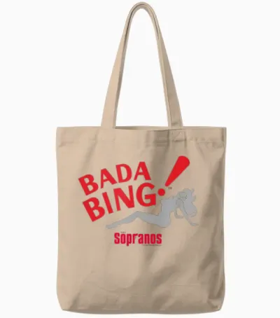 The Sopranos Bada Bing! Adult Tote Bags - Natural