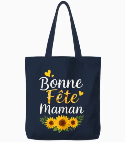 Bonne Fête Maman Tournesols – Cadeau Fête Des Mères Tote Bags - Navy