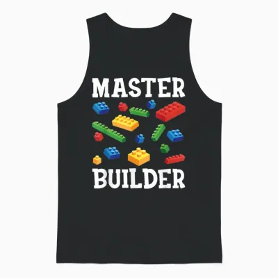 Master Builder Kids Block Building Brick Builder Unisex Tank Top - Black