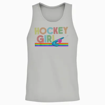 I Love Field Hockey Player Hd0 Feldhockey Retro Hockey Girl T-Shirt, Damen, Mädchen, Kurzarm, T-Shirt, Schwarz, Multicolored, S Unisex Tank Top - Ash