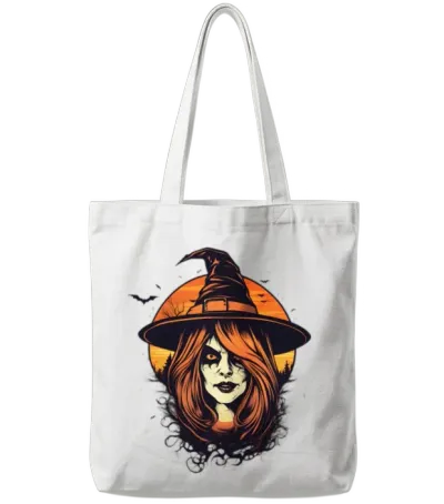 Halloween Witch Tote Bags - White