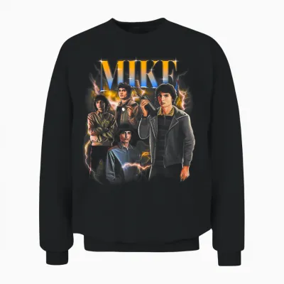 Stranger Things Mike Heartthrob Officially Licensed Unisex Sweatshirt - Black