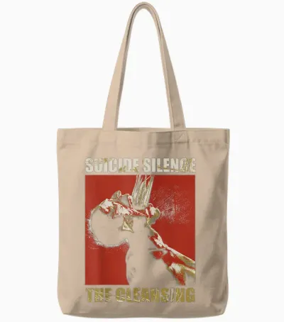 Suicide Silence Official Merchandise - Cleaning Block T-Shirt, Black Tote Bags - Natural