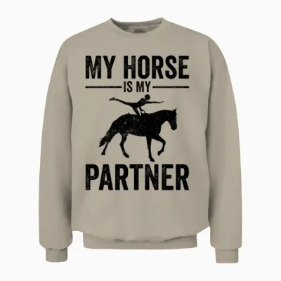 Funny Equestrian Horse Vaulting Unisex Sweatshirt - Sand