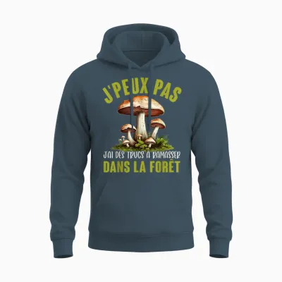 J'peux Pas J'ai Mushrooms Forest Accessories Dad Idea Deco T-Shirt, Black, S Unisex Hoodie - Dark Heather