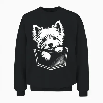 West Highland White Terrier Hund Späht Westie Design Unisex Sweatshirt - Black