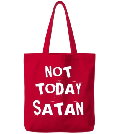 Not Today Satan Tote Bags - Red