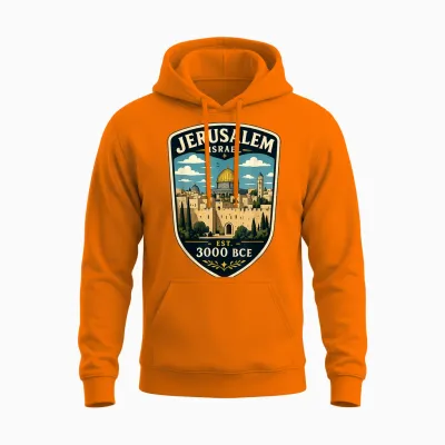 Voyage En Famille à Jérusalem Israël Vacances à Jérusalem Unisex Hoodie - Safety Orange