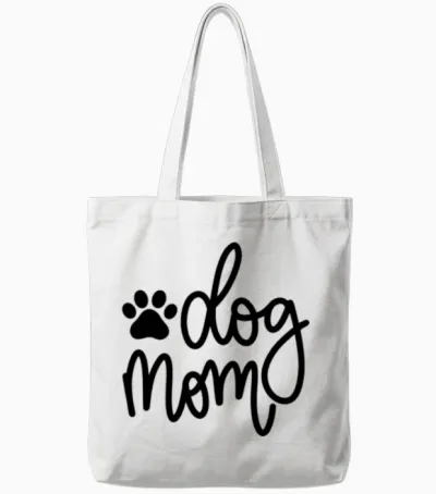 Dog Mom Tote Bags - White