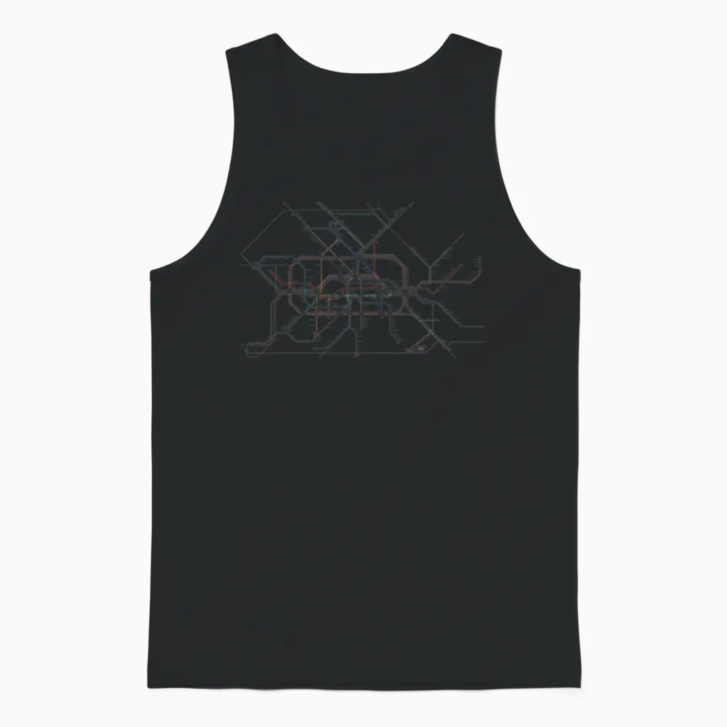 Berlin Germany Metro S-Bahn Souvenir Route Map Unisex Tank Top in Black