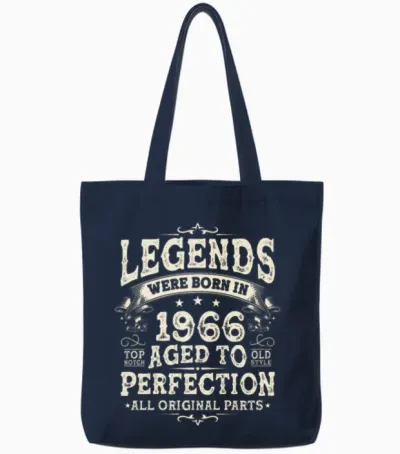1966 Vintage Birthday Gift Tote Bags - Navy
