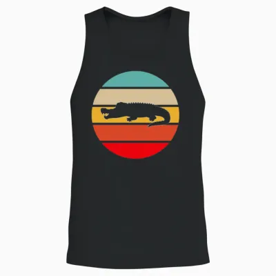 Crocodile Retro Unisex Tank Top - Black