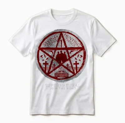 Supernatural Saving People Hunting Things Langarmshirt Unisex T-Shirt - White