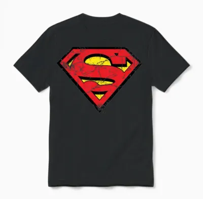Superman S-Shield Logo Vintage Unisex T-Shirt - Black