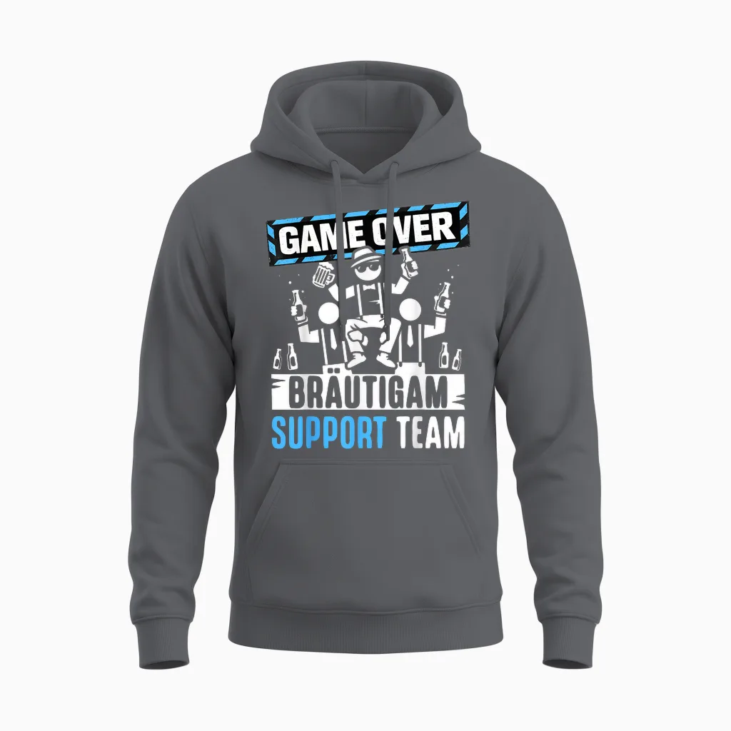Junggesellenabschied T-Shirt Jga Männer Team Bräutigam Jga Unisex Hoodie in Charcoal