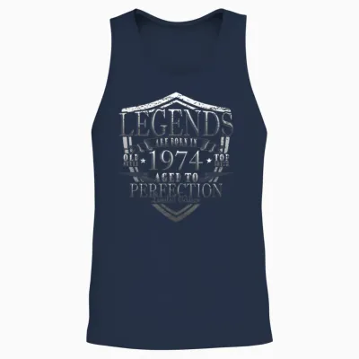 Legend 1974 Birthday Year of Birth 1974 Men Unisex Tank Top - Navy