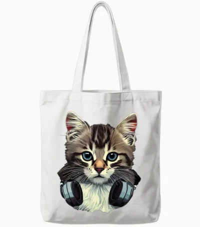 Cat the Gamer Tote Bags - White