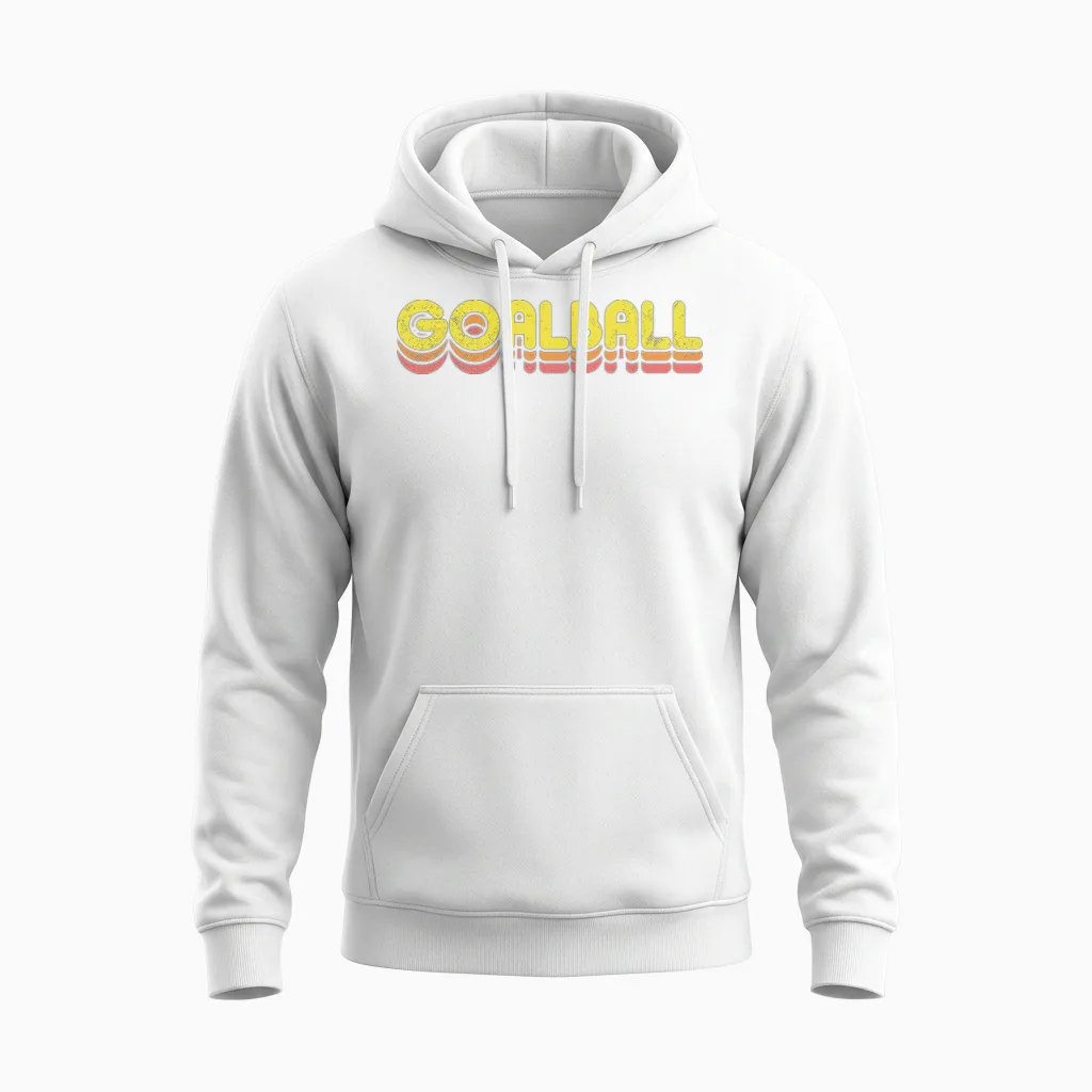 Retro Goalball Unisex Hoodie in White
