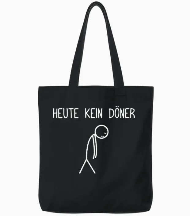 Heute Kein Döner Dönerspieß Dönerliebhaber Döner Tote Bags in Black