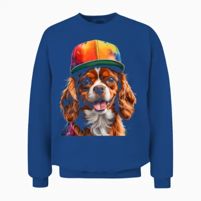 Cavalier Charles Spaniel Snapback Graphic Unisex Sweatshirt - Royal