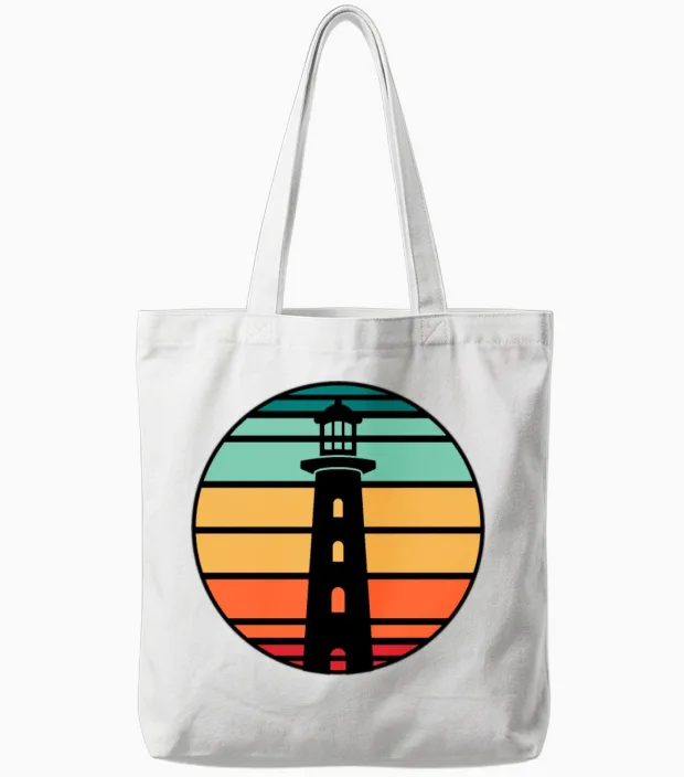Funny Lighthouse Gift Tote Bags in White