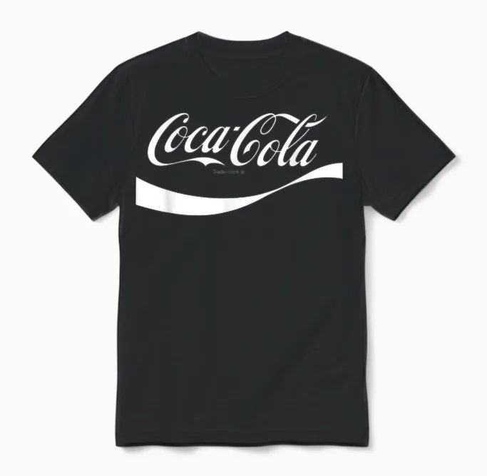 Coca Cola 1941 Classic Logo T-Shirt, Black Unisex T-Shirt in Black