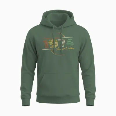 Uniquely Retro Since Vintage 1974 Unisex Hoodie - Military Green