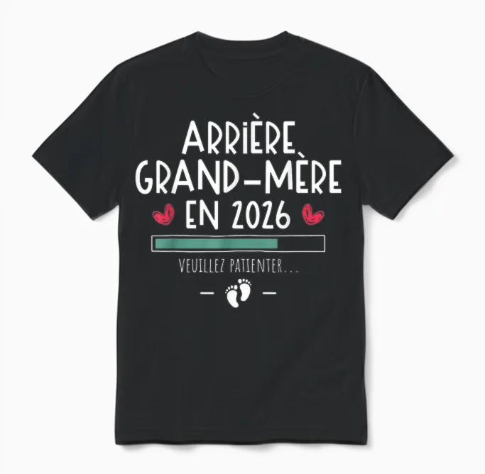 Future Great Grandmother 2026 - Baby Pregnancy Announcement Unisex T-Shirt in Black