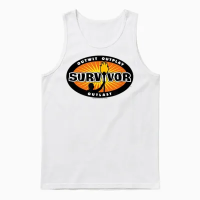 Survivor Gold Burst Unisex Tank Top - White