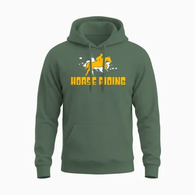 Horse Riding Is Love Unisex Hoodie - Military Green