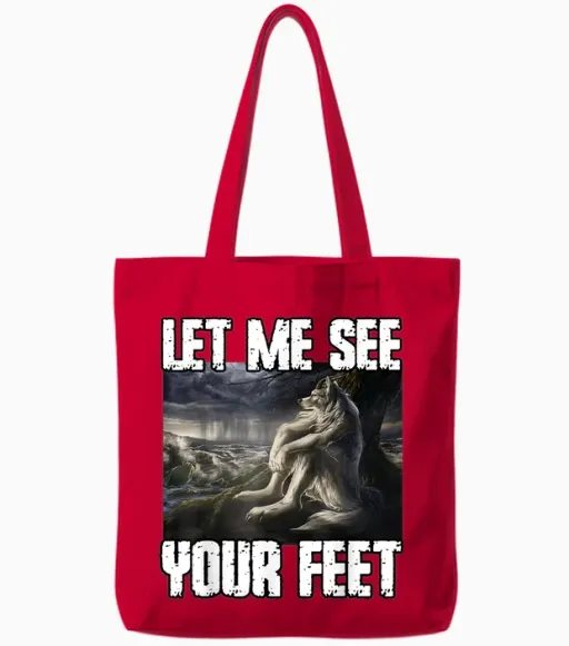 Human by Chance Alpha by Choice Funny Cringe Werewolf Meme T-Shirt, Black, S Tote Bags - Red