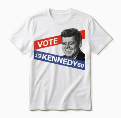 Jfk Kennedy Retro Unisex T-Shirt - White