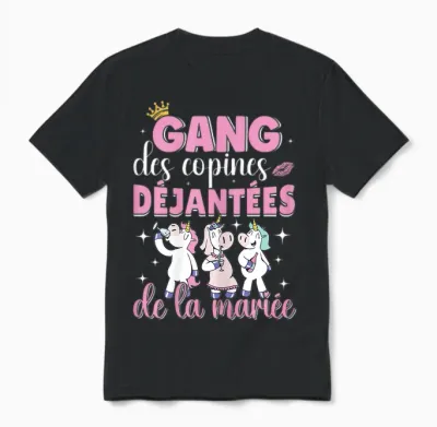 Gang of the Bride Girlfriends - Accessory Evjf T-Shirt, Black, S Unisex T-Shirt - Black