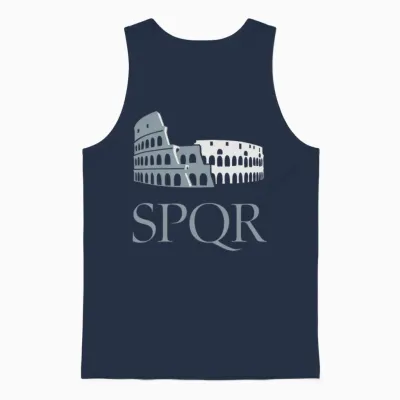 Colosseo Spqr Unisex Tank Top - Navy