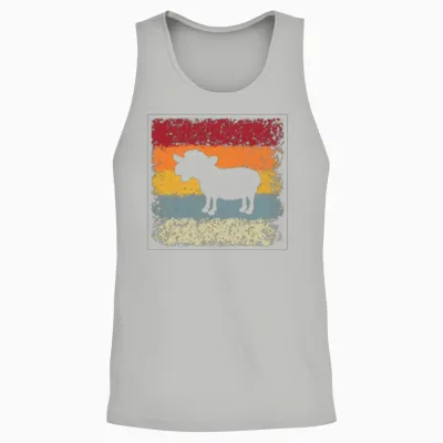 Sheep Retro Unisex Tank Top - Ash