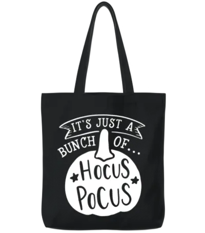 Halloween Pumpkin Funny Saying Tote Bags - Black