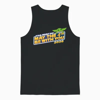 Star Wars Day: May the 4th Be with You 2026 Grogu Logo Unisex Tank Top - Black