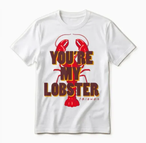 Friends You're My Lobster Quote Unisex T-Shirt in White