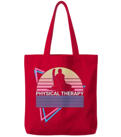 Physical Therapy Retro Tote Bags - Red