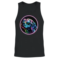 Retro Style Cool Dog — Lovers Gift Unisex Tank Top - Black – 2