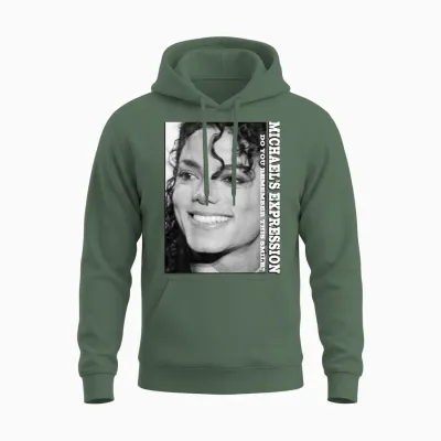 Michael Jackson 712 Back Printed Unisex Hoodie - Military Green