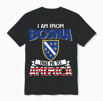 I Am from Bosnia Take Me to America - Bosnien Herzegowina Unisex T-Shirt - Black