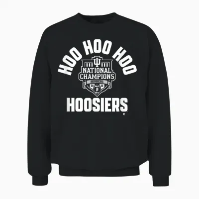 Indiana 2025-26 Cfp National Champions Hoo Hoo Hoo Hoosiers Unisex Sweatshirt - Black