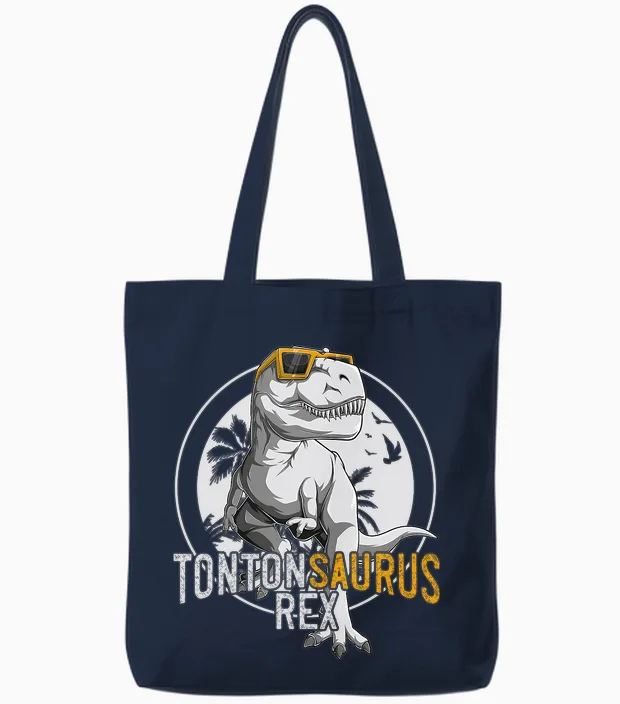 Tontonsaurus Rex Tonton Dinosaure Cadeau Oncle T-Shirt Haut De Gamme Tote Bags in Navy
