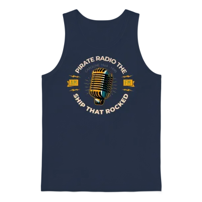 Caroline Retro Pirate Radio the Ship That Rocked Unisex Tank Top - Navy