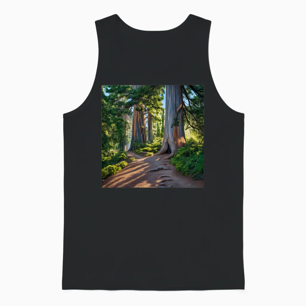 Hiking Forest Journey & Outdoors Gift Unisex Tank Top in Black